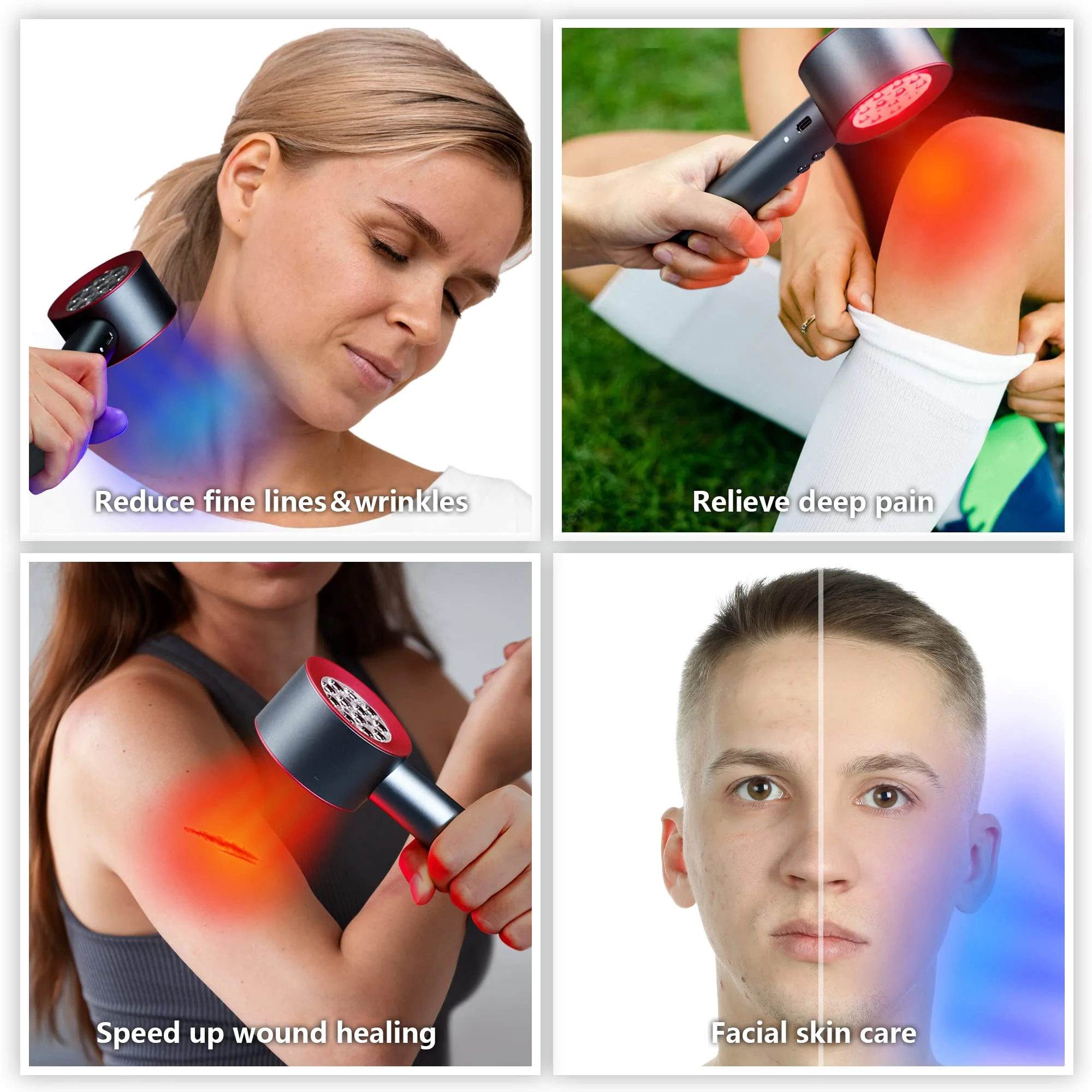 Megelin Red and Blue Light Therapy Handheld Device - Image 6