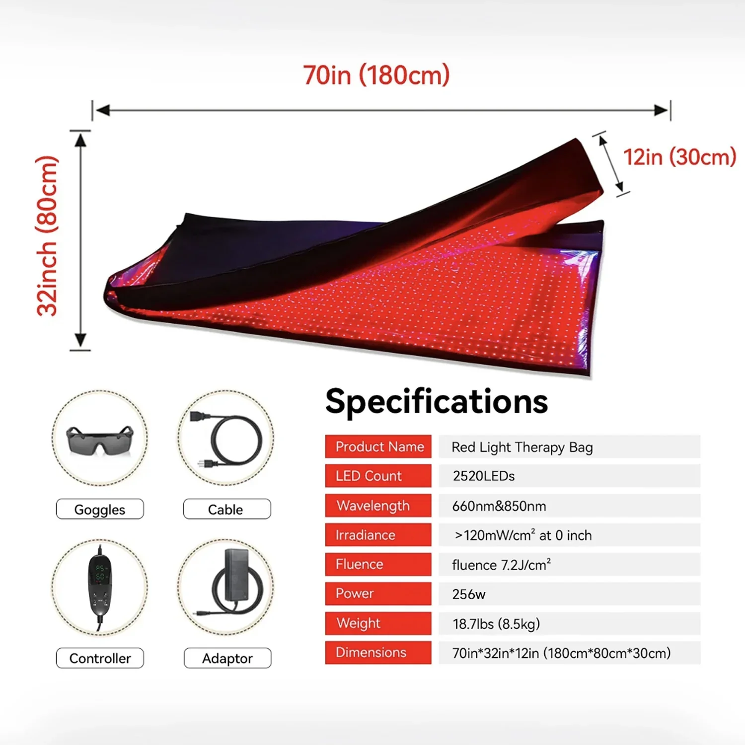 Megelin Red and Infrared Light Therapy Bag Large Size - Image 13